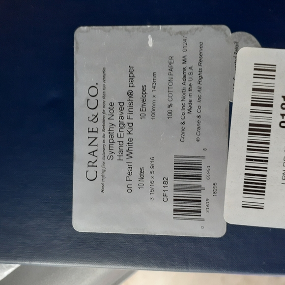 Crane & Co. 100% Cotton Thank You Notes - Grief Condolences - Picture 2 of 2